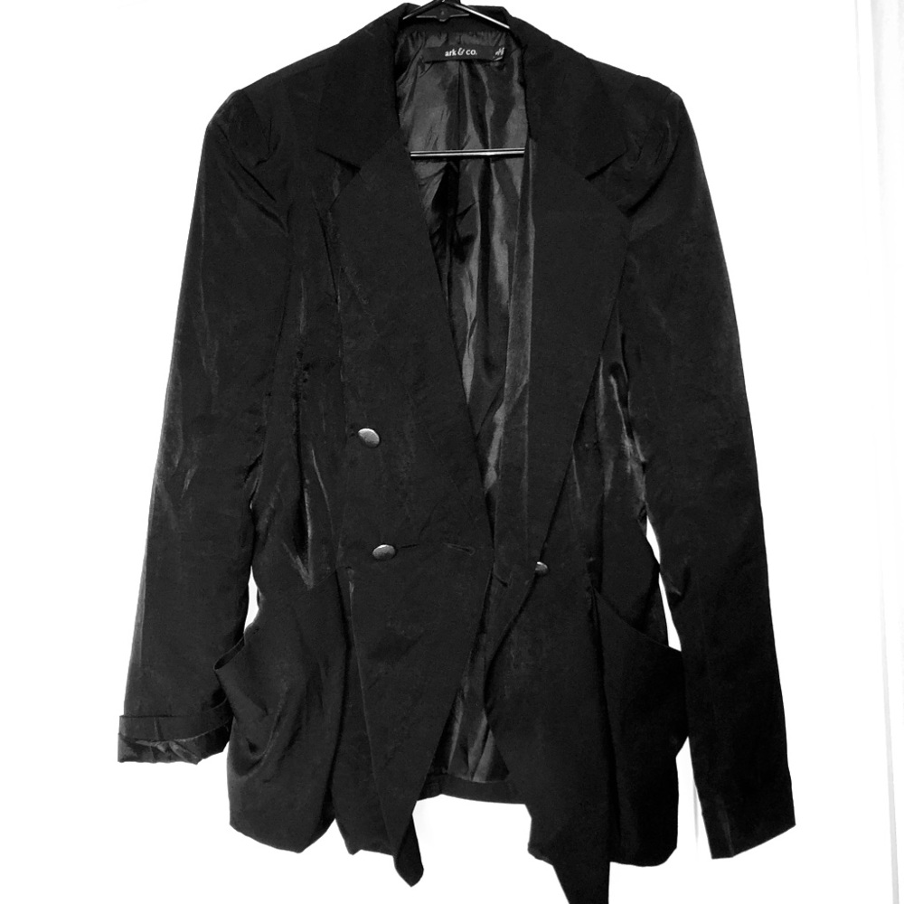 Ark & Co Blazer Satin Like Blazer Black Size Small